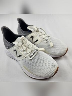 New Balance Womens ROAV White/Gray Slip-On Athletic Sneakers